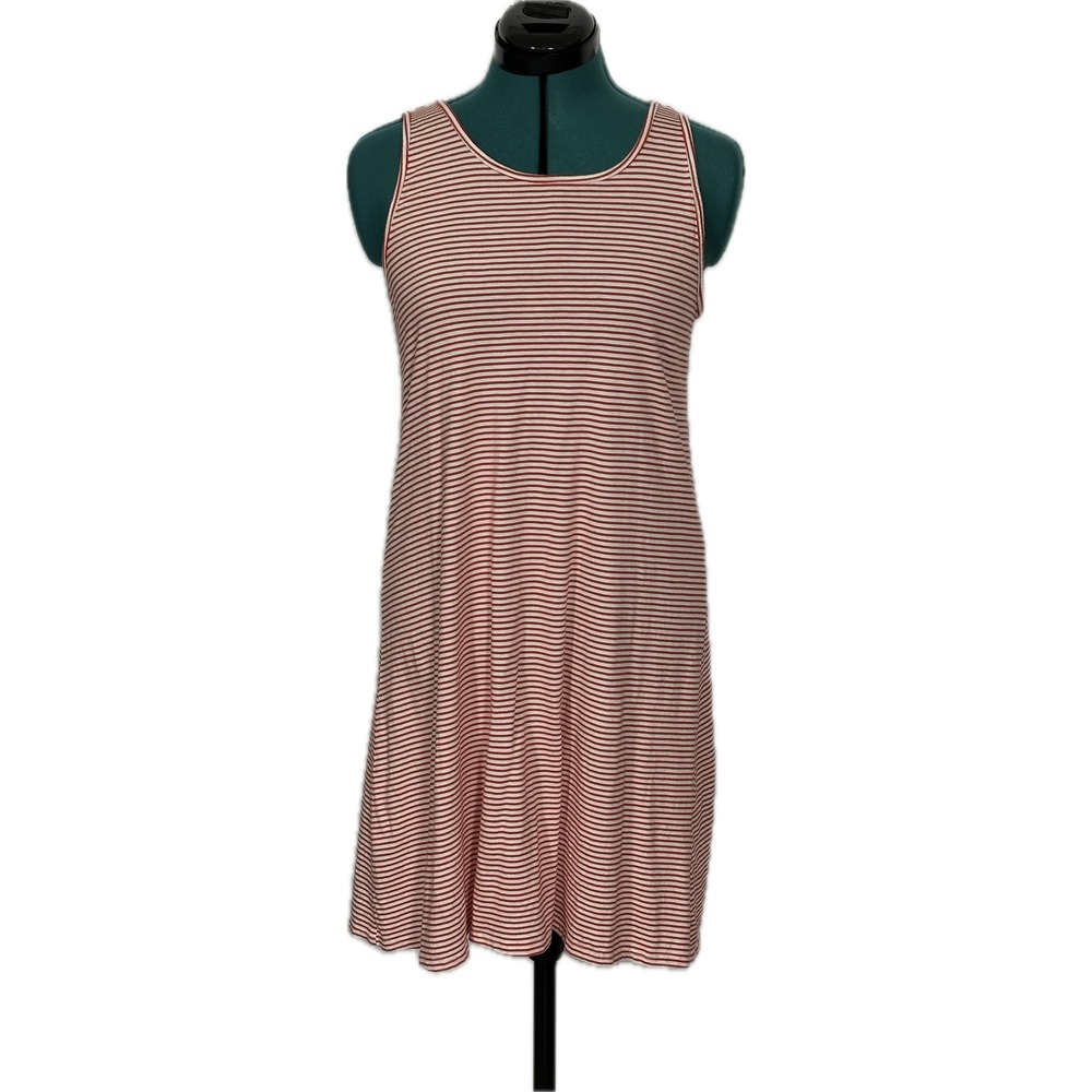 Marine Layer Mini Dress Striped Tie Back Size M Red White Casual Summer Swing